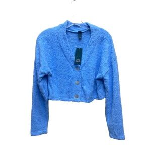 NWOT wild fable size medium blue comfy crop‎ sweater